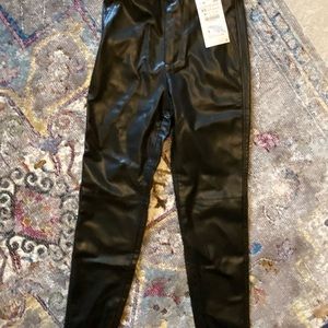 High rise vegan leather leggings